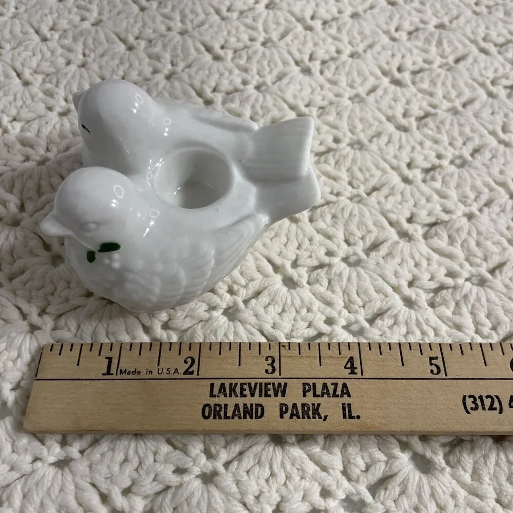 Vintage  Fitz and Floyd Dove Candlestick Holders 3.5” X 3.5” X 2” Tall